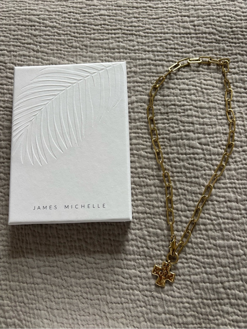 James Michelle Gold Chain Necklace with Cross Charm